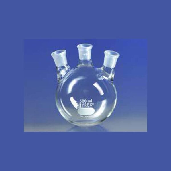 Pyrex-A Glass Boiling Flask 500ml Three Nack